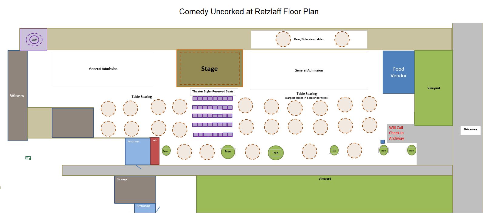 Comedy Uncorked Basic Floorplan at Retzlaff Vineyards